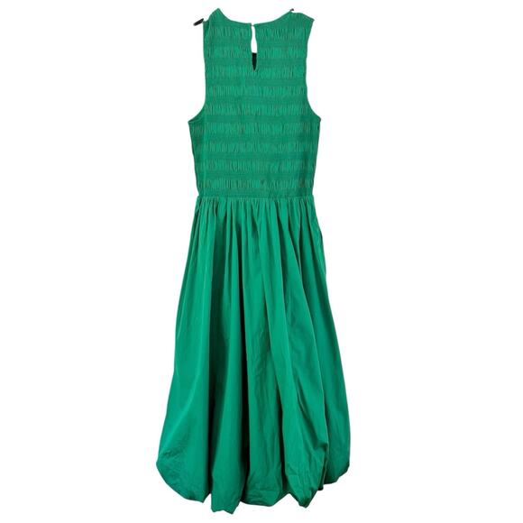 NWt Madewell Melody Bubble Hem Smocked Midi Dress Verdant Green Size Small - Picture 5 of 12